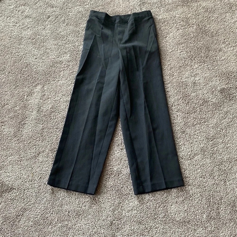 Van Heusen 3-Piece Dress Suit Vest Shirt Pants Formal Set SIZE 8 Black White